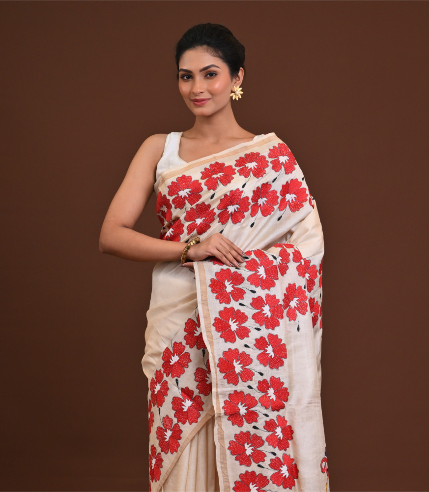 Pure Silk Kantha Saree