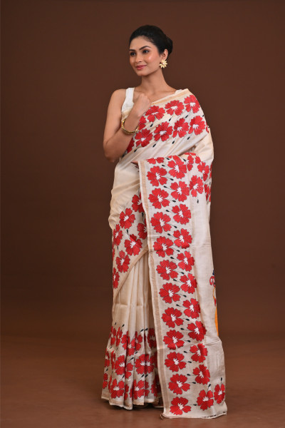 Pure Silk Kantha Saree