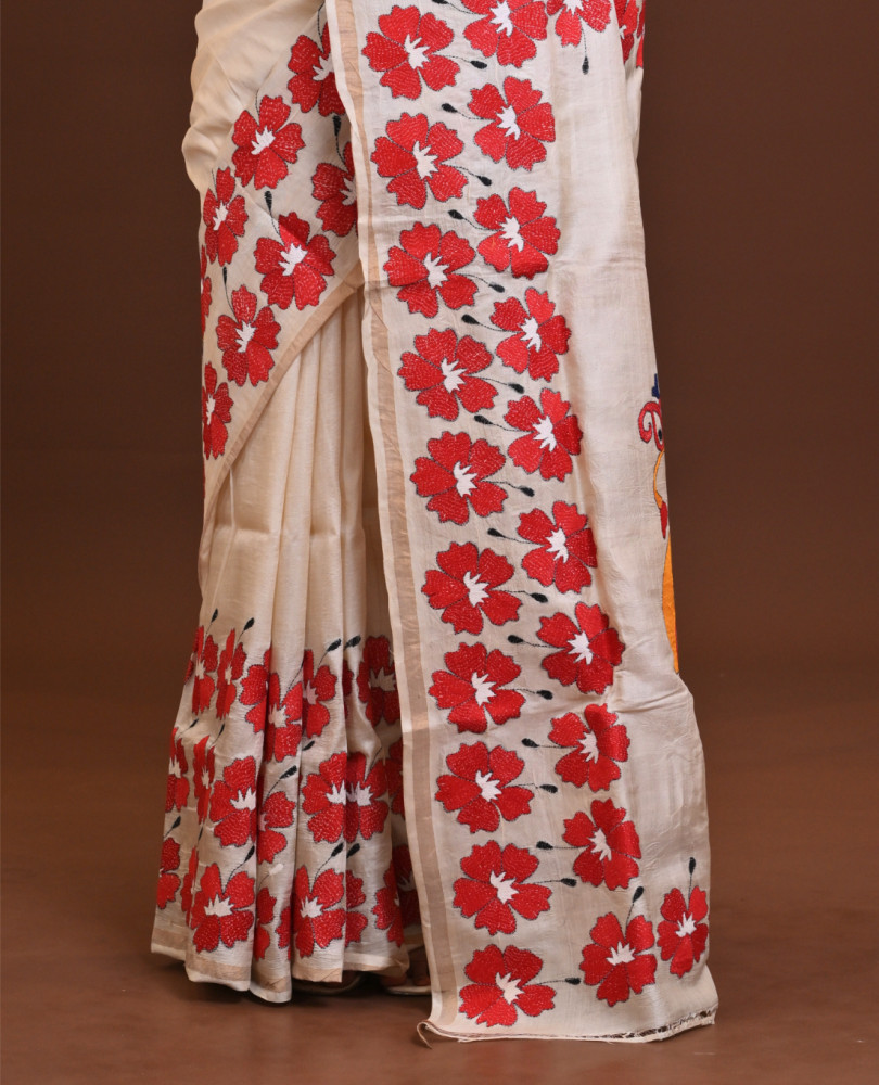Pure Silk Kantha Saree