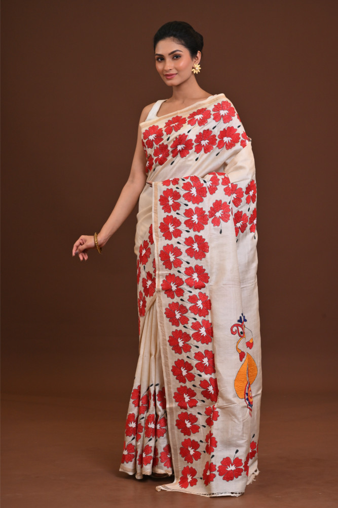 Pure Silk Kantha Saree