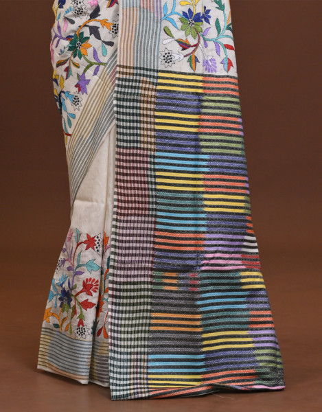Silk Jalchuri Allover Kantha Saree