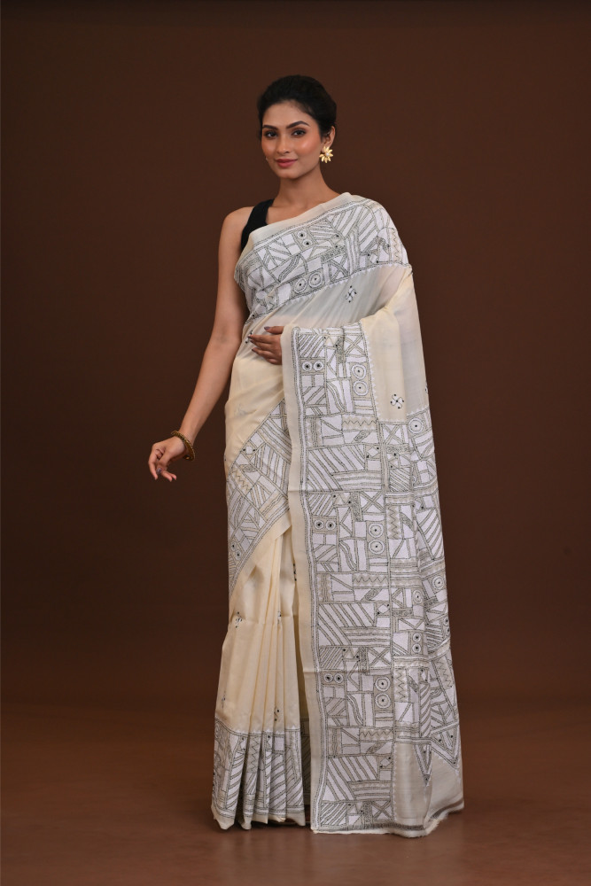 Pure Silk Kantha Saree