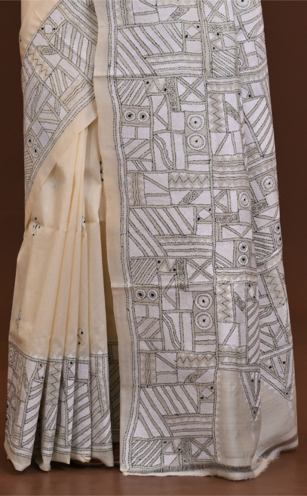 Pure Silk Kantha Saree