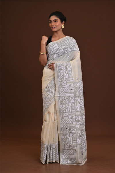 Pure Silk Kantha Saree