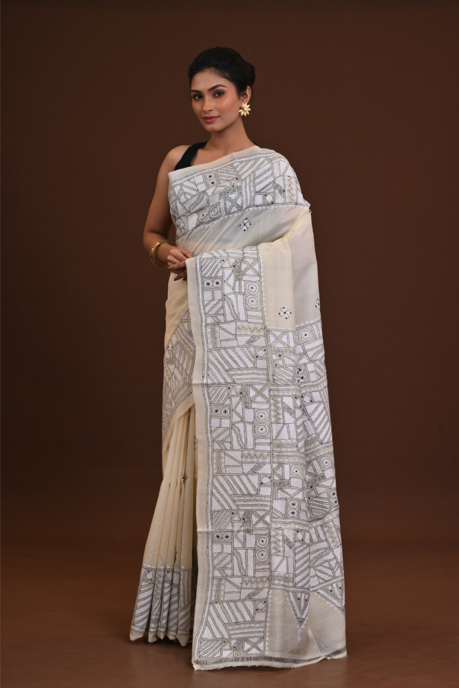 Pure Silk Kantha Saree