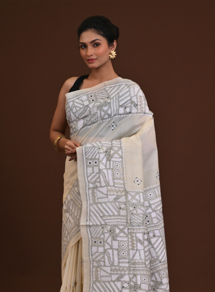 Pure Silk Kantha Saree