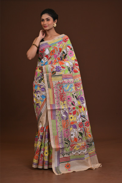 Pure Silk Kantha Saree