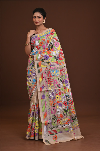 Pure Silk Kantha Saree