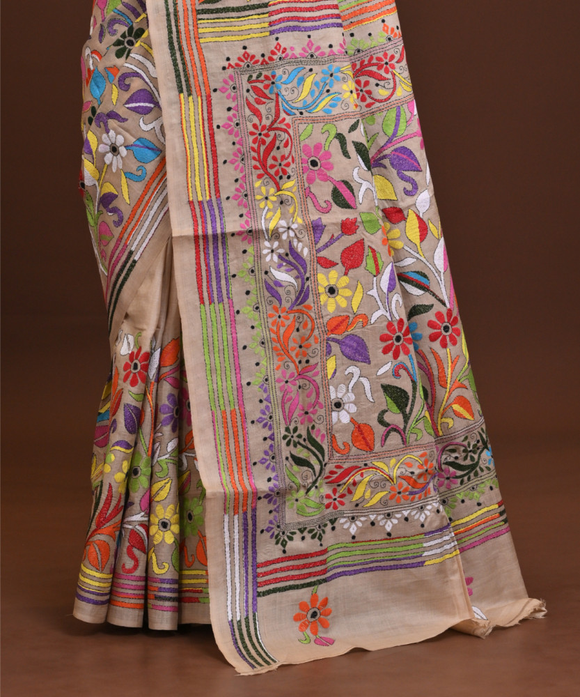 Pure Silk Kantha Saree