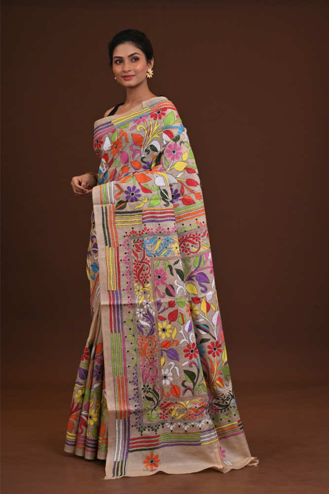 Pure Silk Kantha Saree