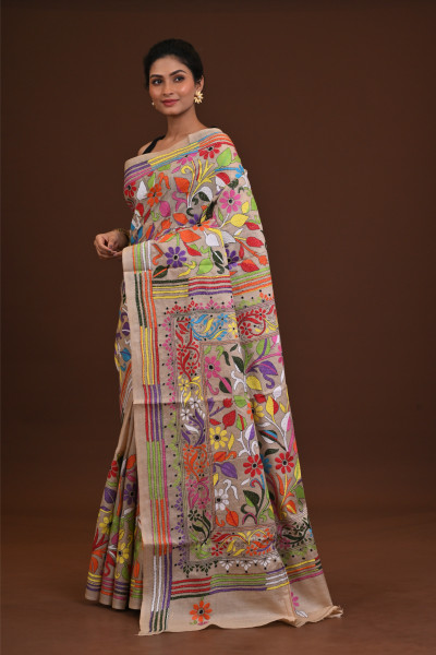 Pure Silk Kantha Saree
