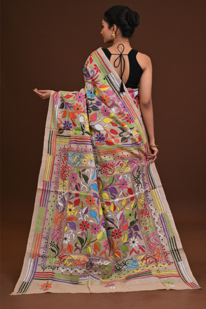 Pure Silk Kantha Saree