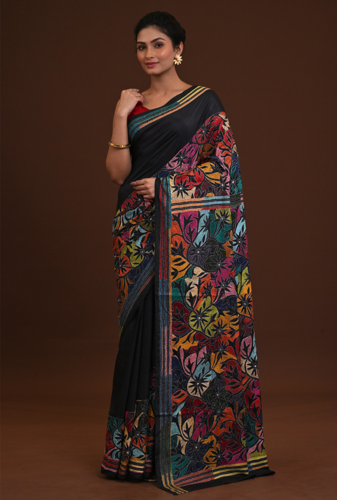 Blended Silk Kantha Saree