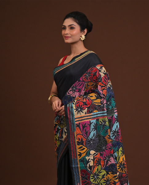 Blended Silk Kantha Saree