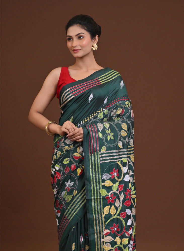 Blended Silk Kantha Saree