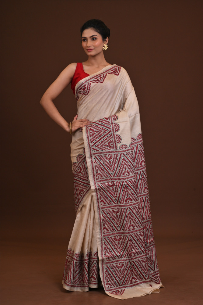 Pure Silk Kantha Saree