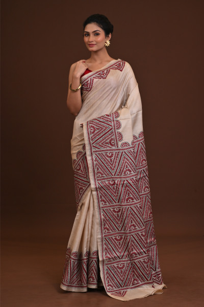 Pure Silk Kantha Saree