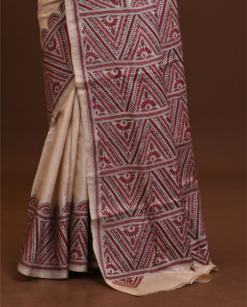 Pure Silk Kantha Saree