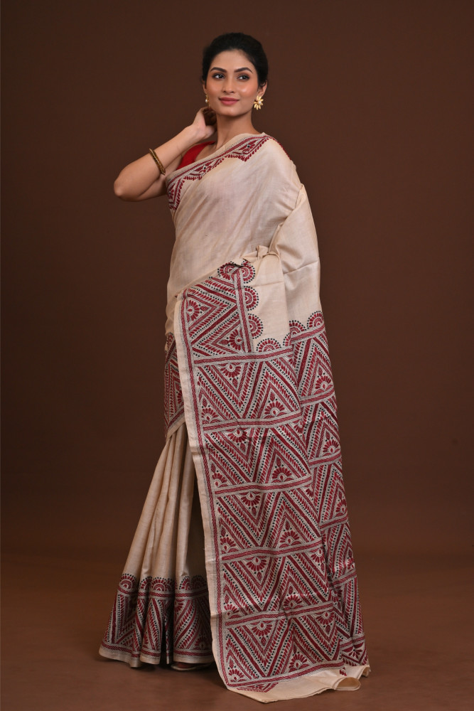 Pure Silk Kantha Saree