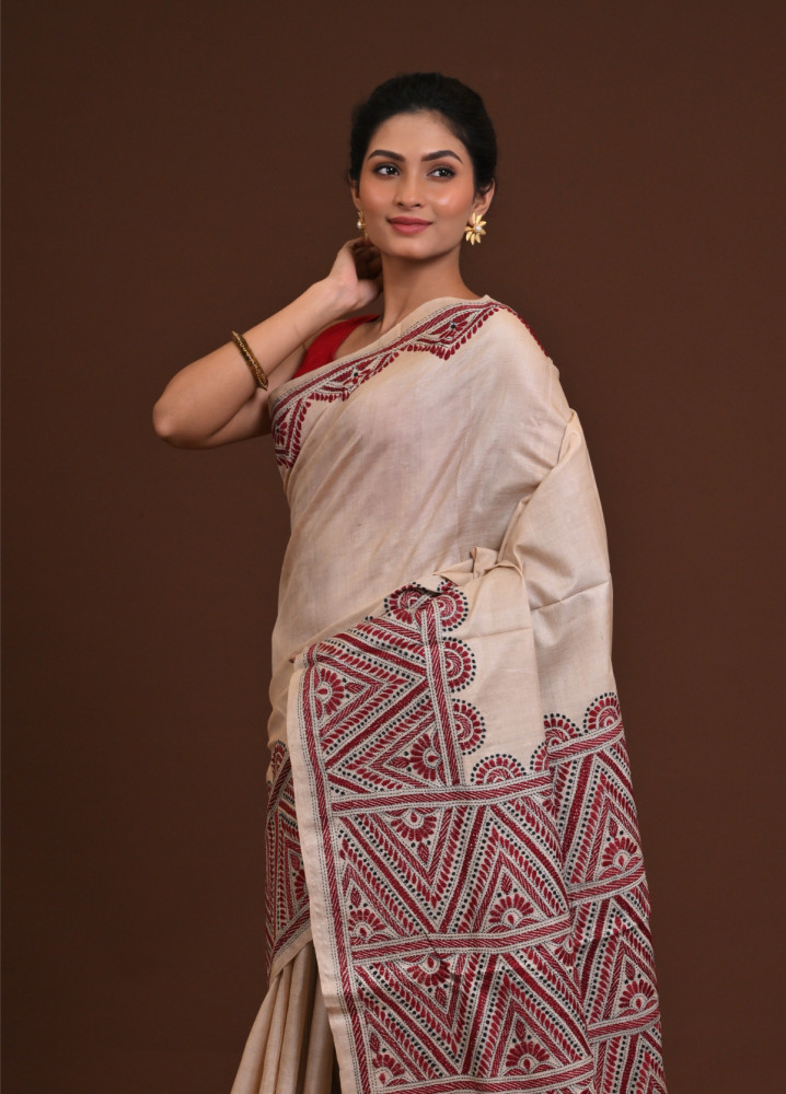 Pure Silk Kantha Saree