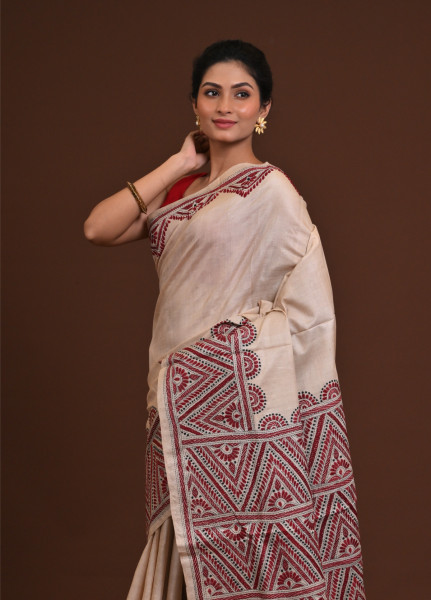 Pure Silk Kantha Saree