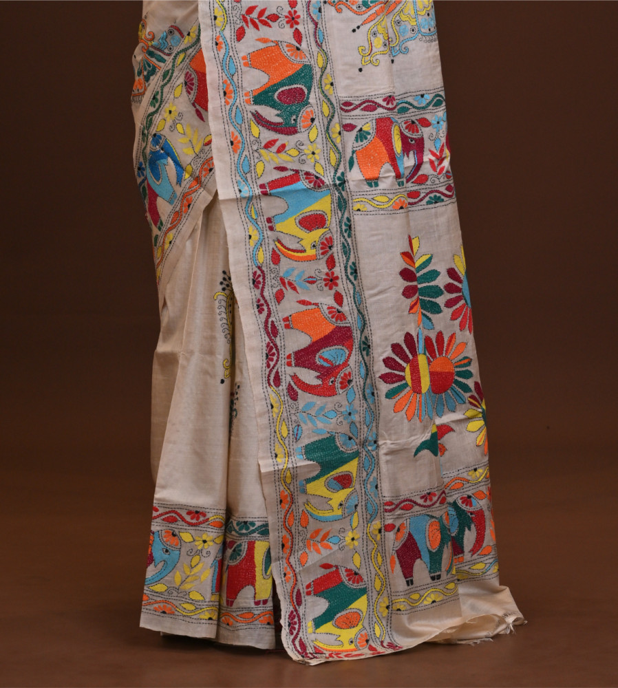 Pure Silk Kantha Saree