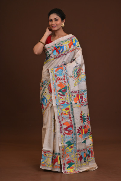 Pure Silk Kantha Saree