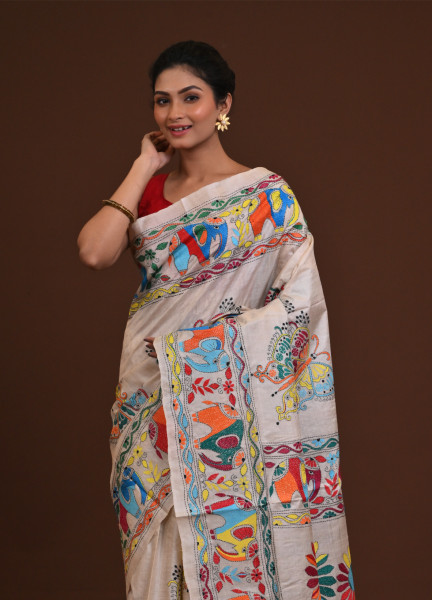 Pure Silk Kantha Saree