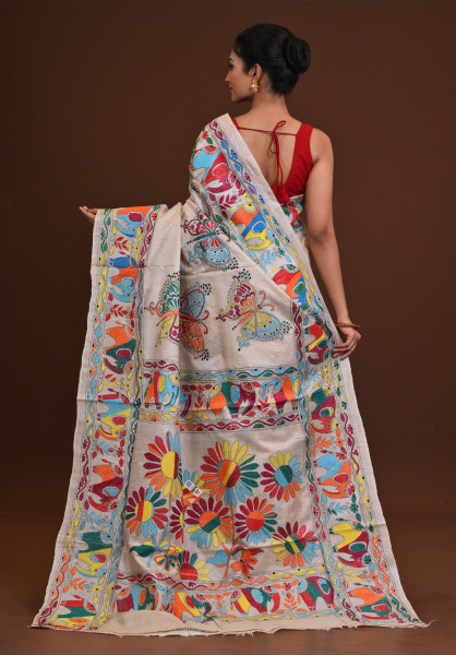Pure Silk Kantha Saree