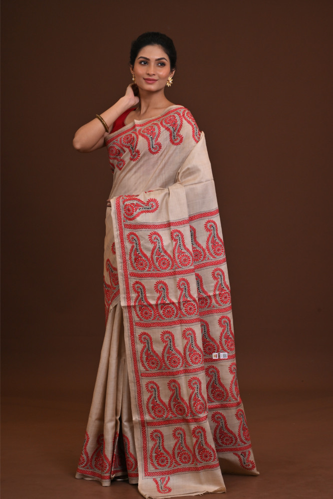 Pure Silk Kantha Saree