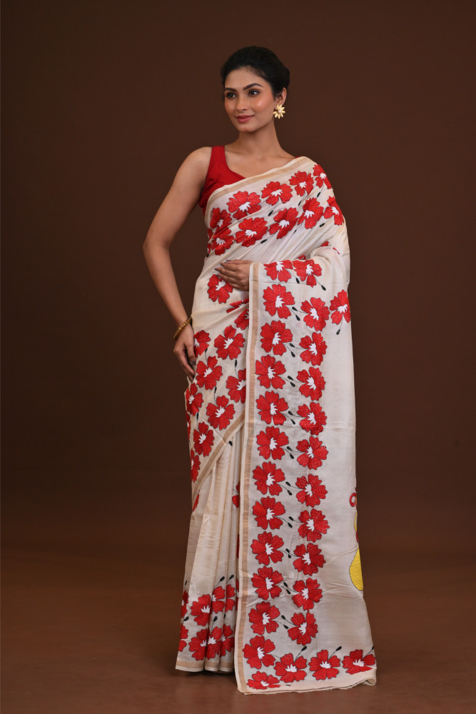 Pure Silk Kantha Saree