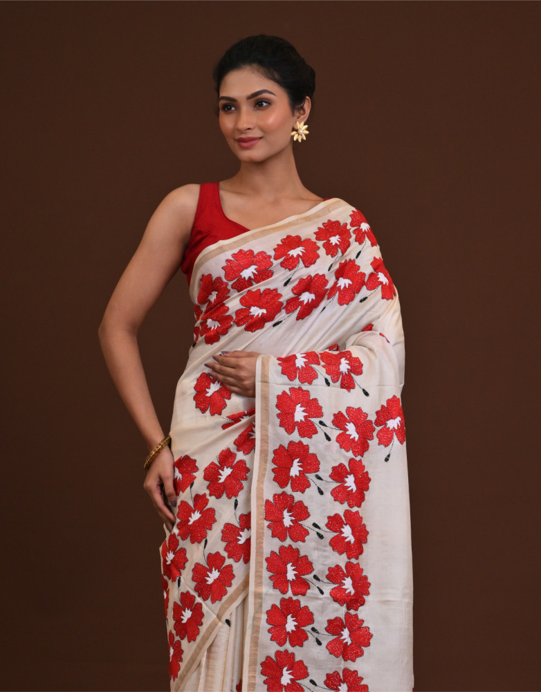 Pure Silk Kantha Saree