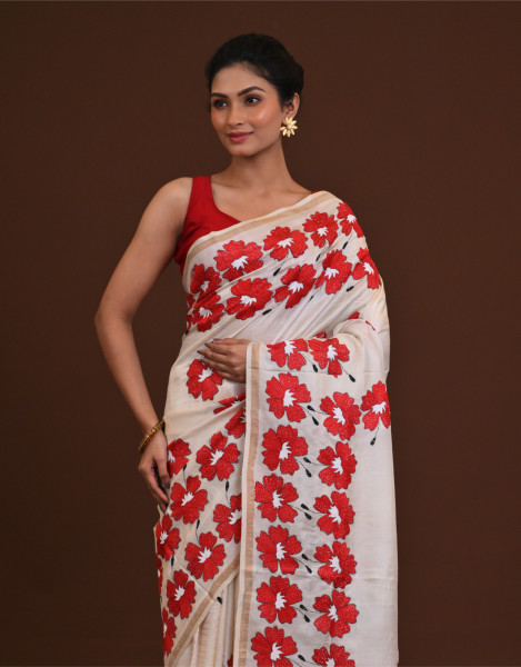 Pure Silk Kantha Saree