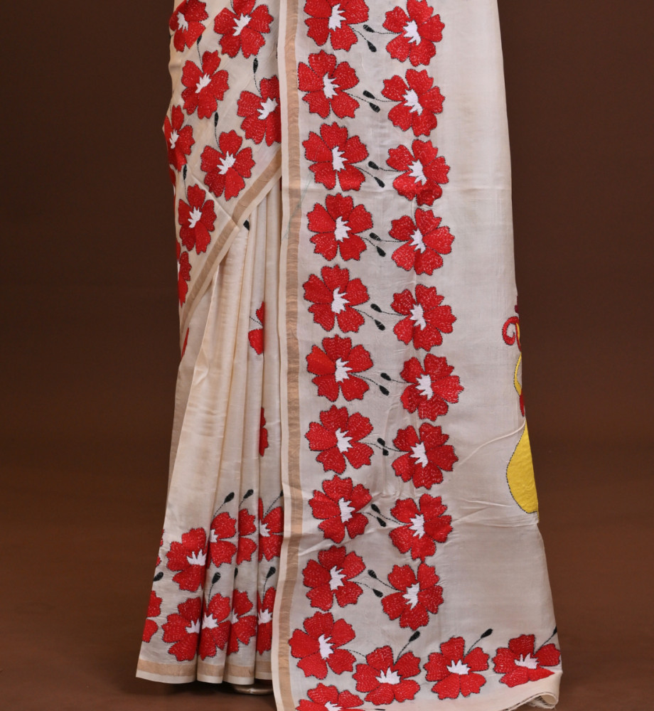 Pure Silk Kantha Saree