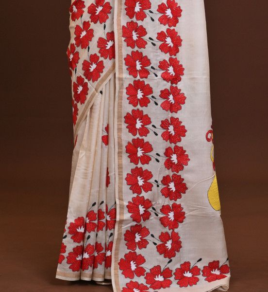 Pure Silk Kantha Saree