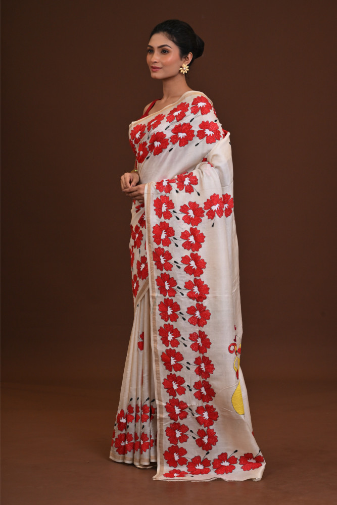 Pure Silk Kantha Saree