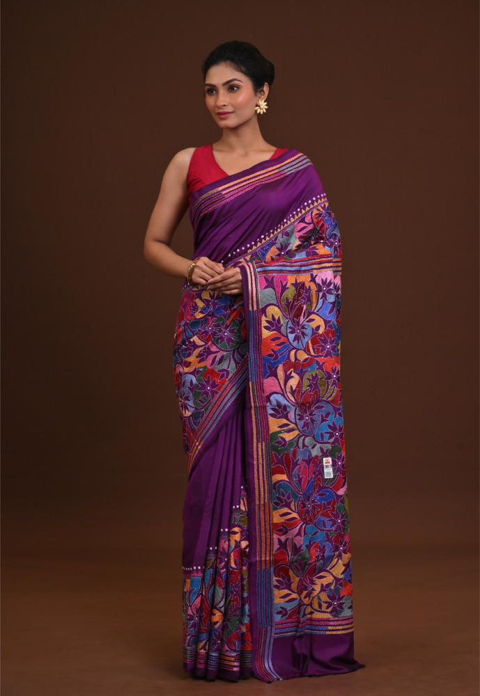 Pure Silk Kantha Saree