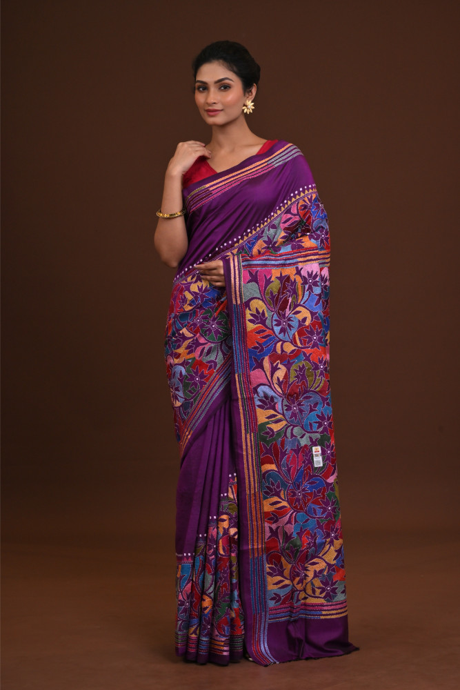 Pure Silk Kantha Saree
