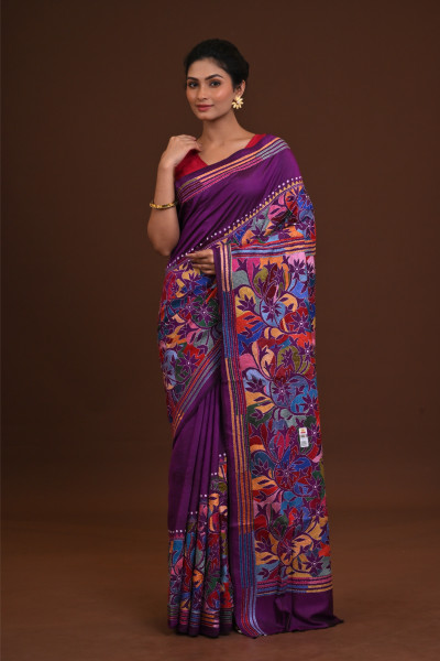 Pure Silk Kantha Saree