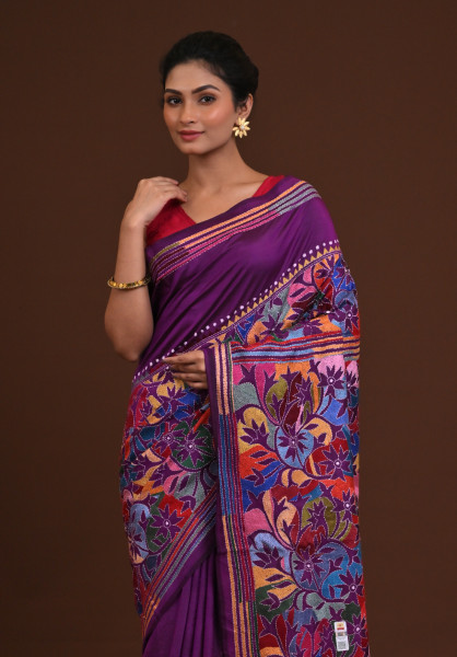 Pure Silk Kantha Saree