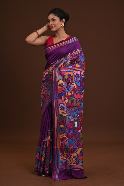 Pure Silk Kantha Saree