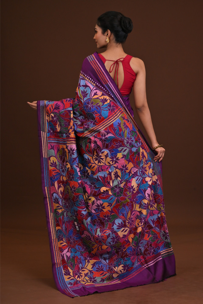 Pure Silk Kantha Saree