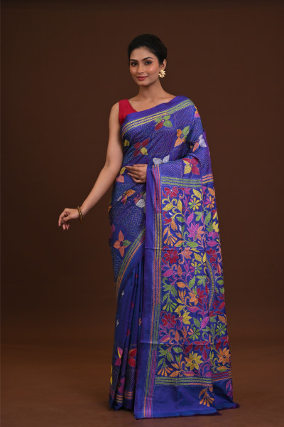 Blended Silk Kantha Saree