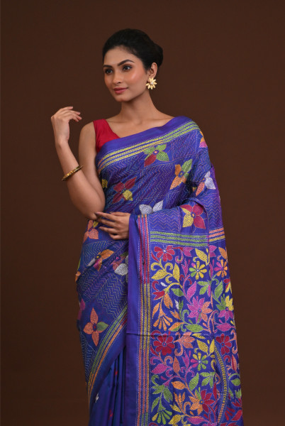 Blended Silk Kantha Saree