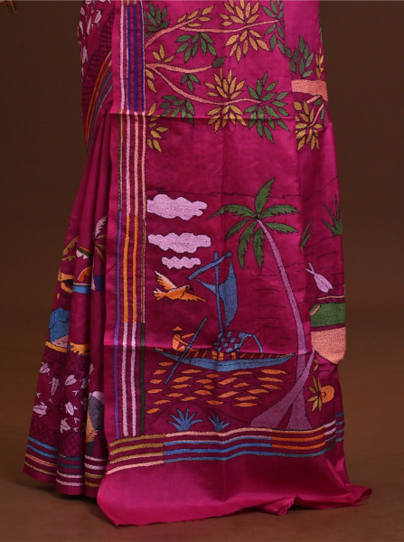 Pure Silk Kantha Saree
