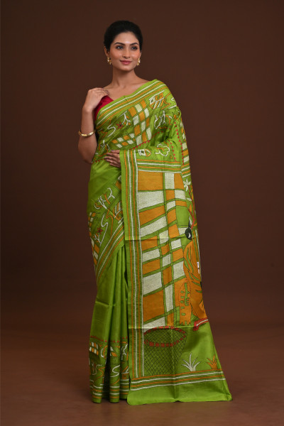 Pure Silk Kantha Saree