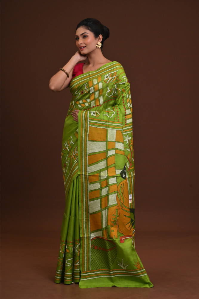 Pure Silk Kantha Saree