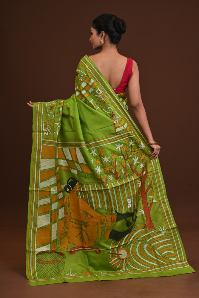 Pure Silk Kantha Saree