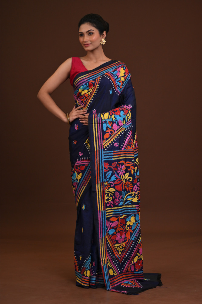 Blended Silk Kantha Saree