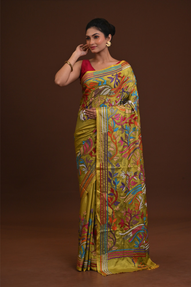 Blended Silk Kantha Saree